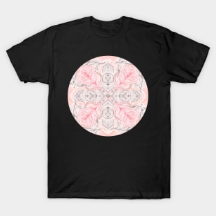 Peaches and Cream Doodle Tile Pattern T-Shirt